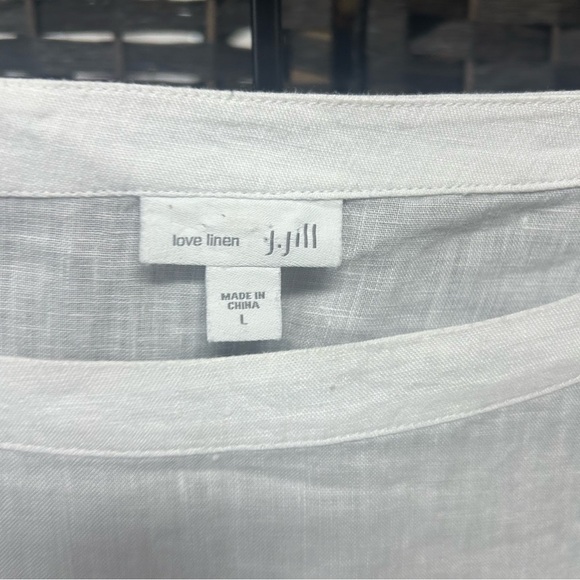 J. Jill linen tunic top size large white blue/purple and black - Picture 2 of 5